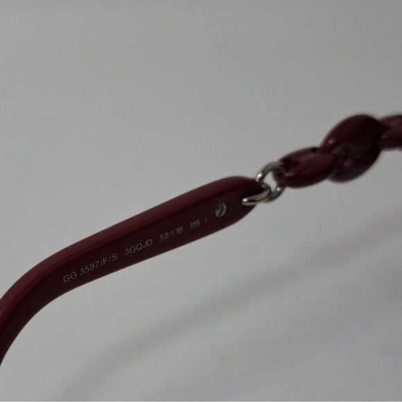 Gucci Womens Marina Chain Sunglasses Red Vintage Y2K GG3597/F/S  3GQJD 58-16-115 main image 14